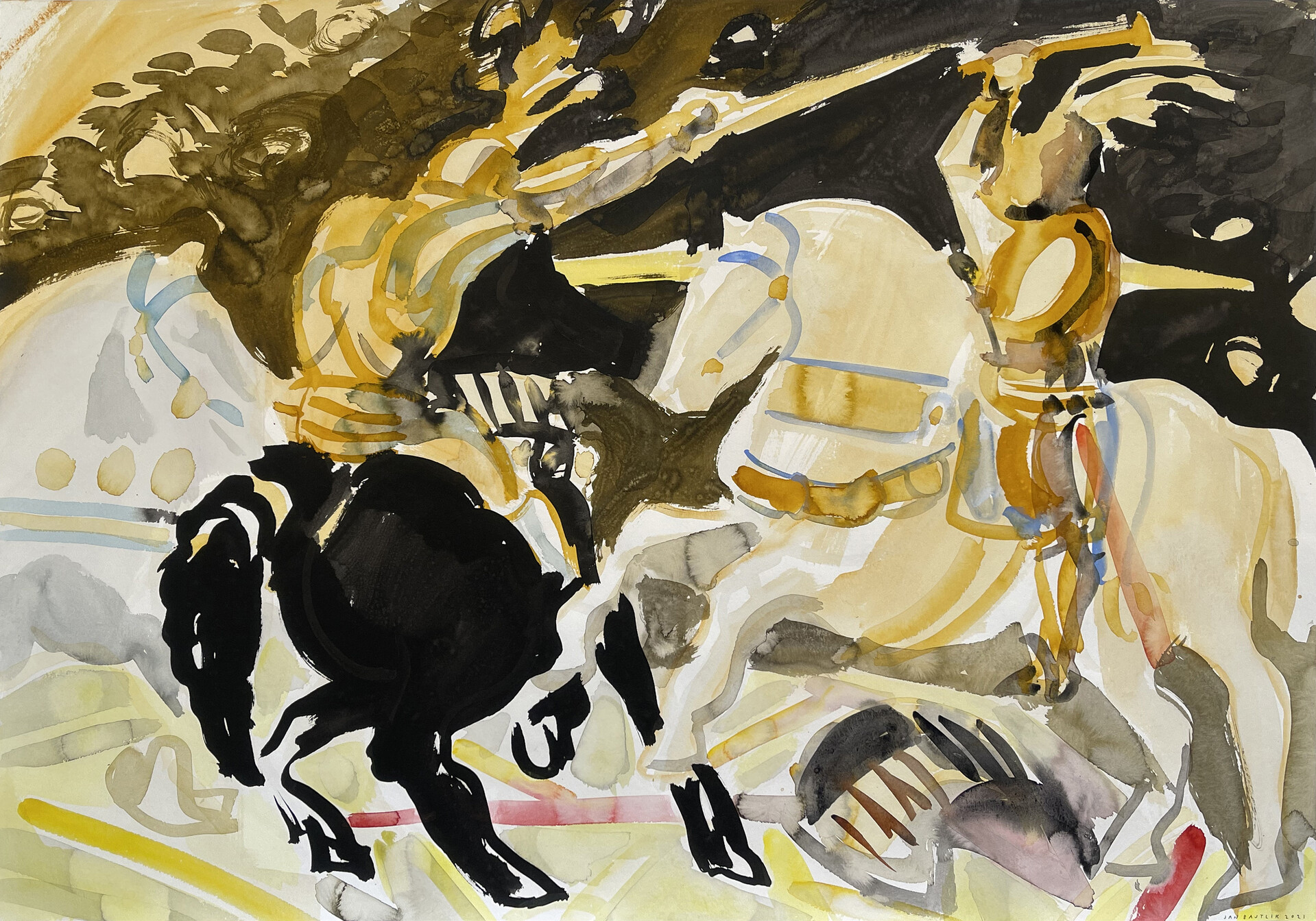 The Battle of San Romano - 70 x 100 cm, colour ink on paper, 2021