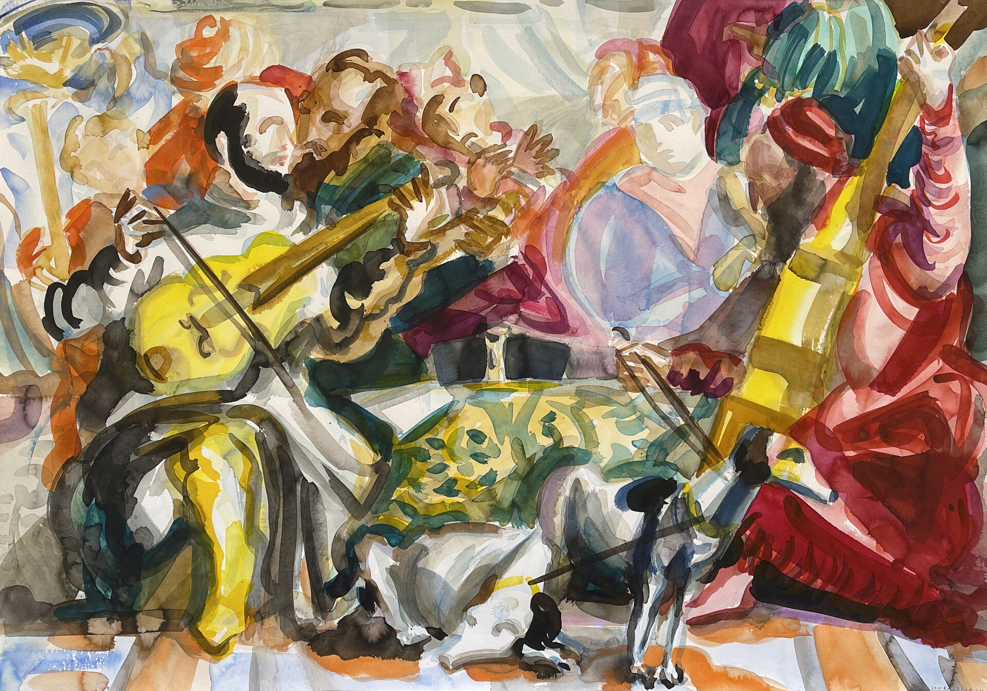 The Wedding at Cana - 70 x 100 cm, colour ink on paper, 2021