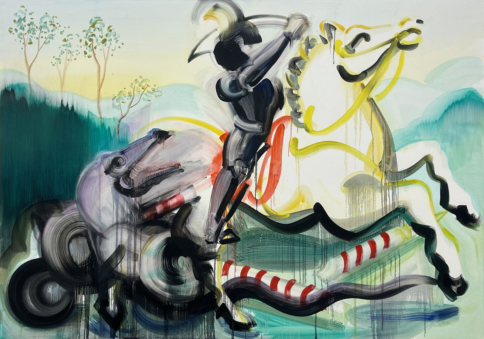 Saint George and the Dragon - 140 x 200 cm, oil on canvas, 2021