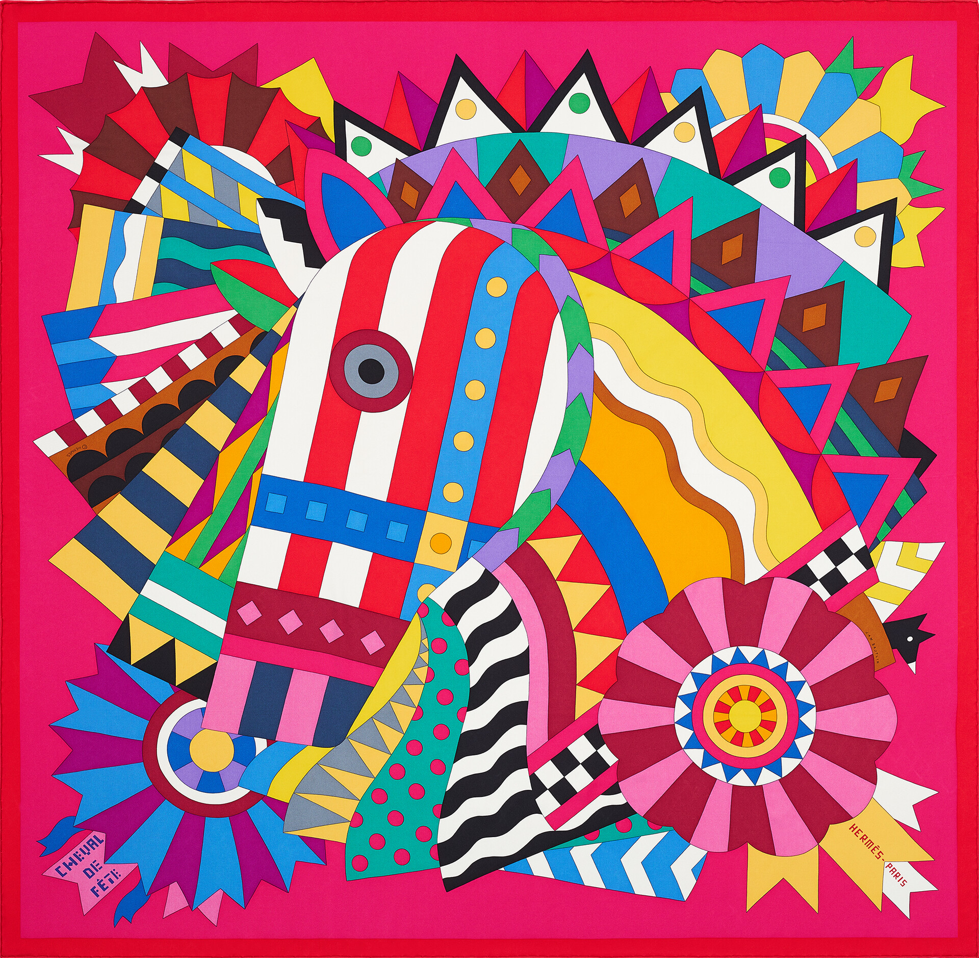 “Cheval de fête” Hermès women’s scarf, 90 x 90 cm, silk