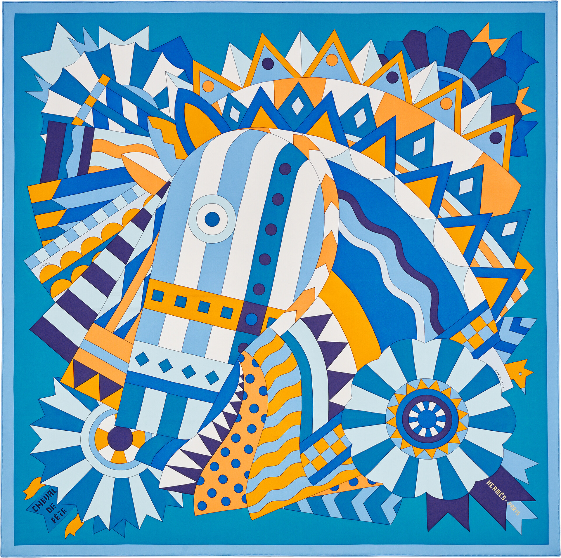 “Cheval de fête” Hermès women’s scarf, 90 x 90 cm, silk