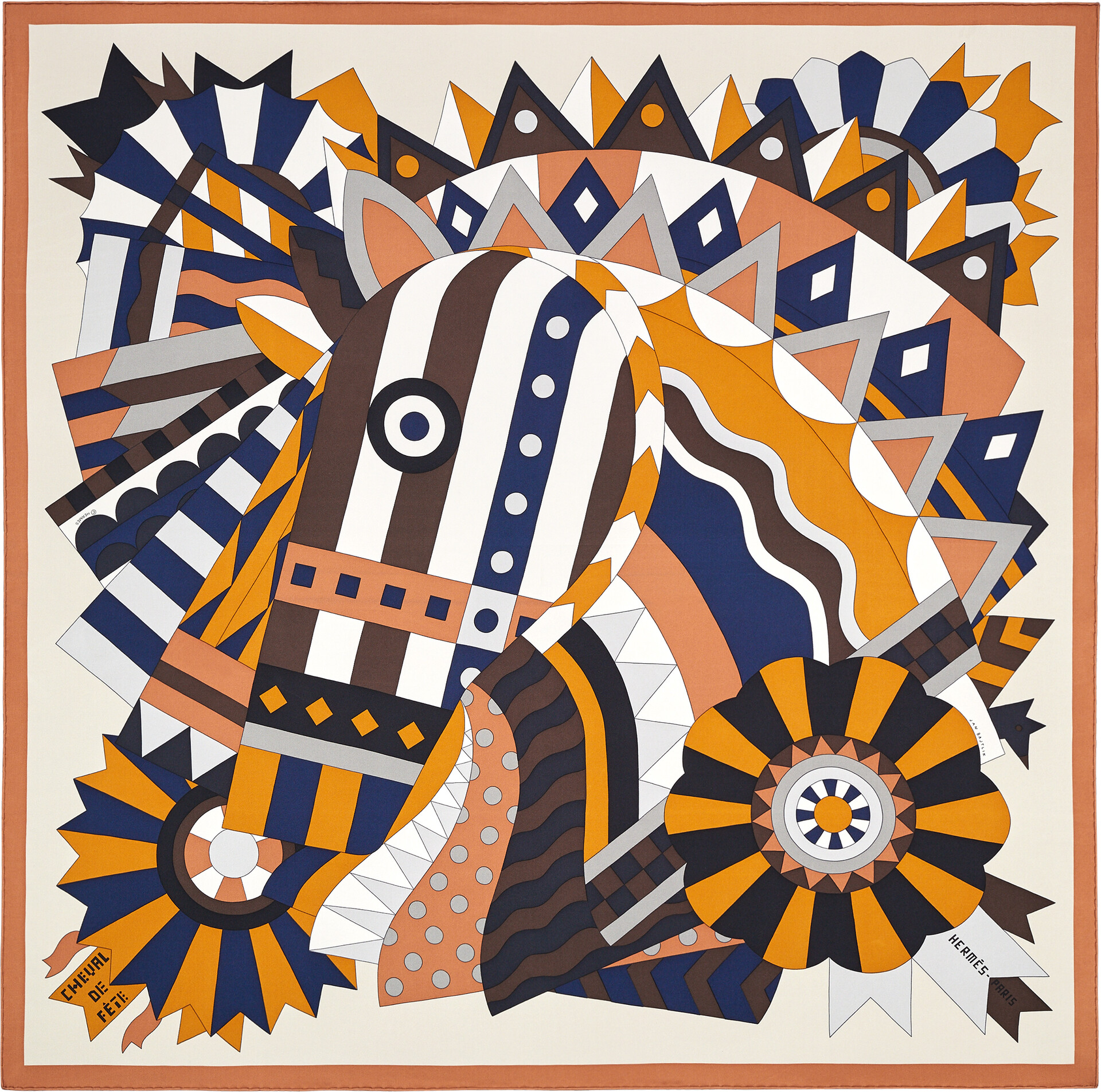 “Cheval de fête” Hermès women’s scarf, 90 x 90 cm, silk