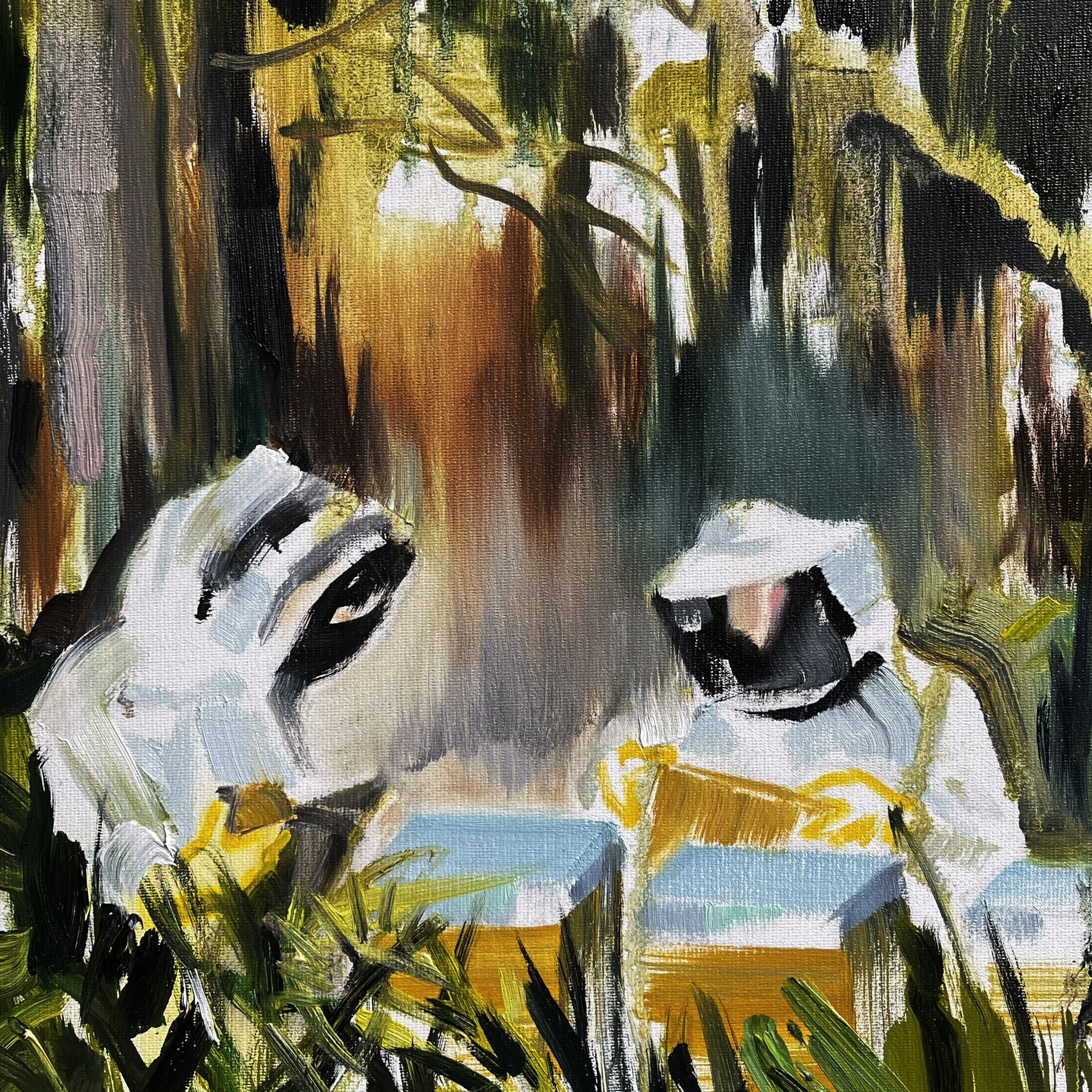 "Beekeepers", oil on canvas, 45,5 x 38 cm,  2022